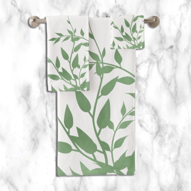 Elegant Greenery Bath Towel Set (Creator Uploaded)