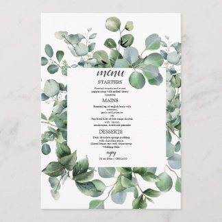  Elegant Greenery Botanical Wedding Menu
