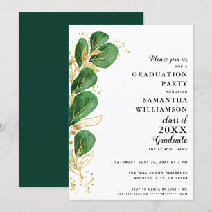 Elegant Greenery Class of 2025 Graduation Invitation