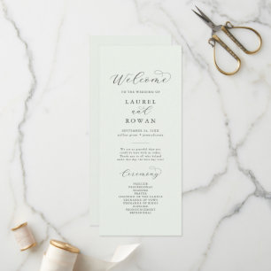 Elegant Greenery Coordinate Wedding Program