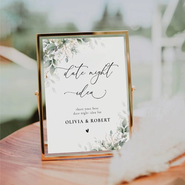 Elegant Greenery Date Night Idea Sign (Creator Uploaded)