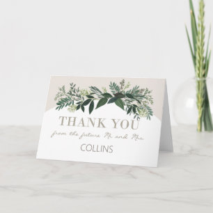 Elegant Greenery Engagement Party Thank You Card