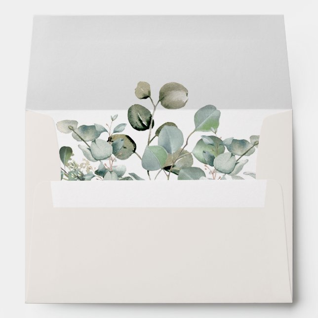 Elegant Greenery Eucalyptus Baby Shower Envelope (Back (Bottom))