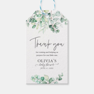 Elegant Greenery Eucalyptus Baby Shower Thank You Gift Tags