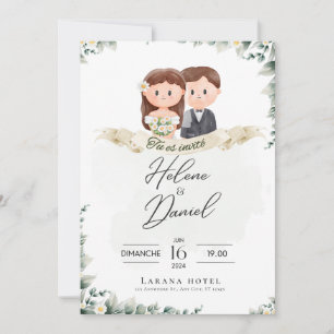 Elegant Greenery Eucalyptus Leaves Rustic Wedding Invitation
