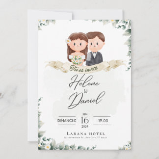 Elegant Greenery Eucalyptus Leaves Rustic Wedding  Invitation