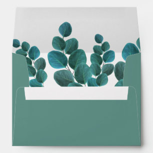 Elegant Greenery   Eucalyptus Leaves Wedding Envelopes