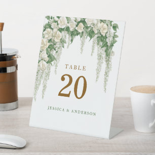 Elegant Greenery Eucalyptus Leaves Wedding Pedestal Sign