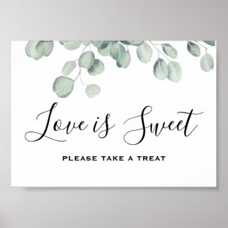 Elegant Greenery Eucalyptus Leaves Wedding Poster