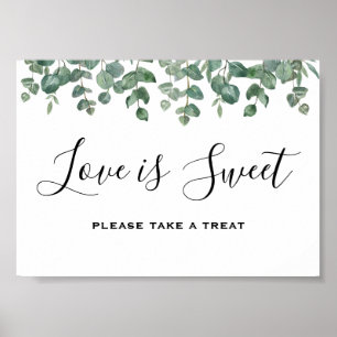 Elegant Greenery Eucalyptus Leaves Wedding Poster