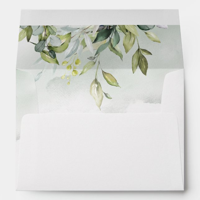 Elegant Greenery Eucalyptus Wedding Envelope (Back (Bottom))