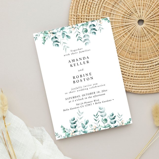 Elegant Greenery Eucalyptus Wedding Invitation (Creator Uploaded)