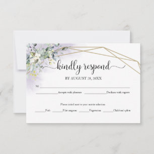 Elegant Greenery Eucalyptus Wedding  RSVP Card