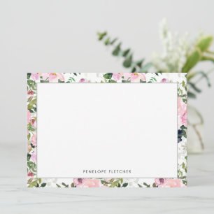 Elegant Greenery Floral Border Modern Card