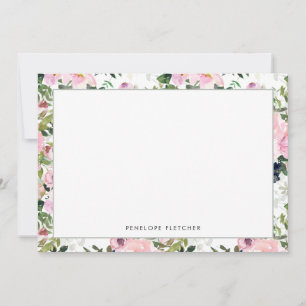 Elegant Greenery Floral Border Modern Card