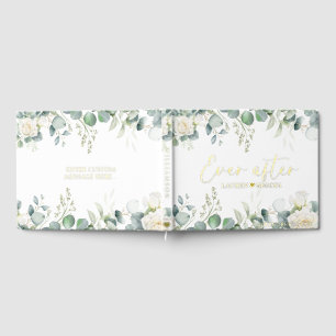 Elegant Greenery Floral Bridal wedding guest book 