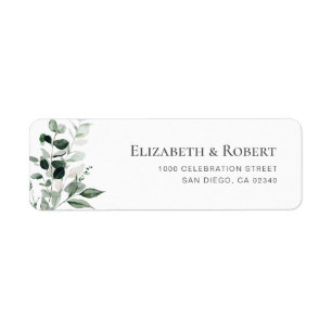 elegant greenery floral custom address label