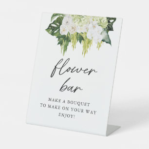 Elegant Greenery Flower Bar Pedestal Sign