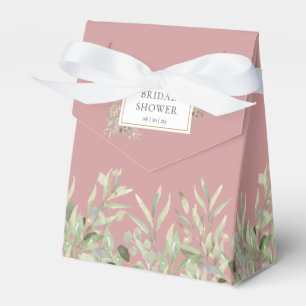 Elegant Greenery Foliage Dusty Rose Bridal Shower  Favor Box