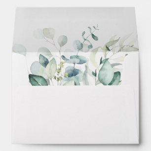Elegant Greenery Foliage Pre-Printed Address 5x7 Envelope