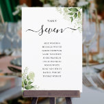 Elegant Greenery Foliage Seating Plan Table Number<br><div class="desc">These elegant botanical greenery leaves wedding table numbers can be personalized with your guests' seating plan set in chic typography. The cards are printed on the front and back (double-sided). Designed by Thisisnotme©</div>