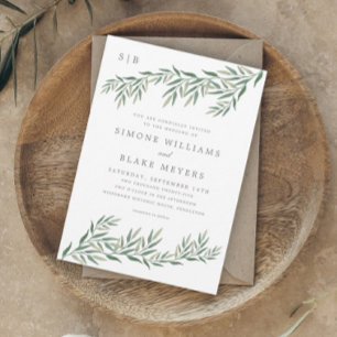 Elegant Greenery Foliage Wedding Invitation
