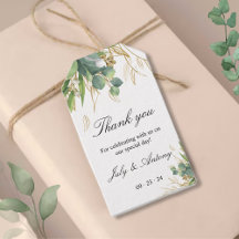 Elegant Greenery Gold Botanical Favour