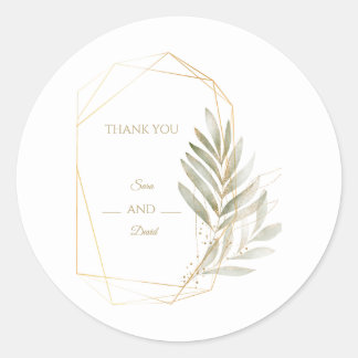 Elegant Greenery Gold Geometric Sticker