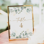 Elegant Greenery & Gold Wedding Table Number Cards<br><div class="desc">The CALIA Collection features elegant watercolor greenery with golden accents and a gold font combination. This collection is perfect for your classic or garden themed event. Pair this item with anything in the Calia Collection for a cohesive look.</div>
