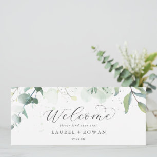 Elegant Greenery Hanging Seating Chart Header