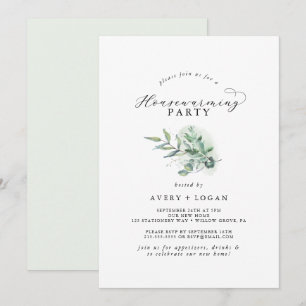 Elegant Greenery Housewarming Party Invitation