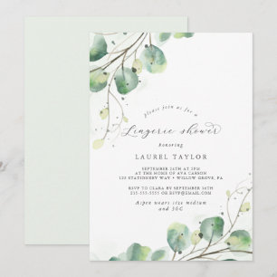 Elegant Greenery Lingerie Shower Invitation