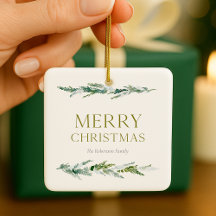Elegant Greenery Merry Christmas