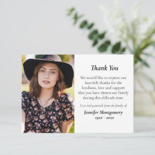 Elegant Greenery Orthodox Christian Funeral Thank You Card
