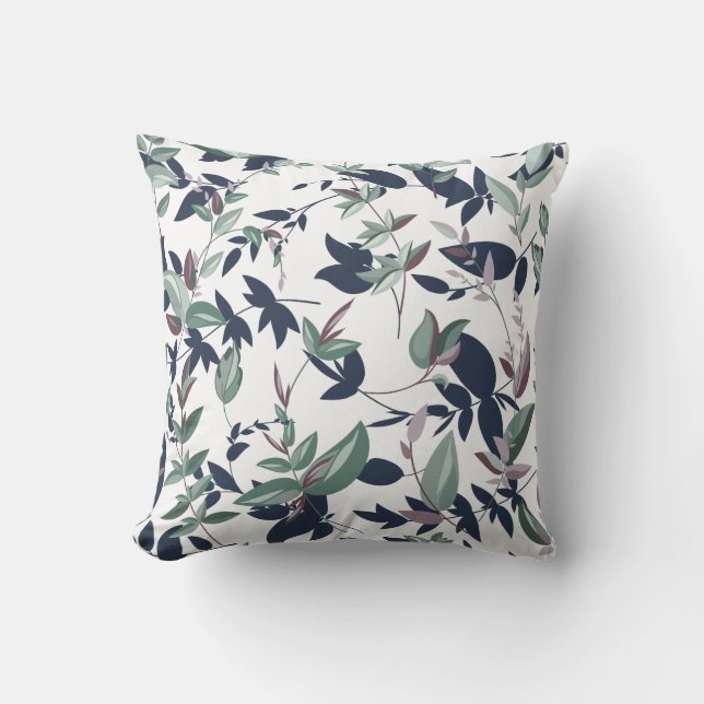 Elegant Greenery Pattern Design Throw Pillow (Front)