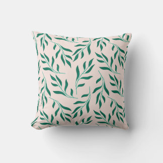 Elegant Greenery Pattern Throw Pillow