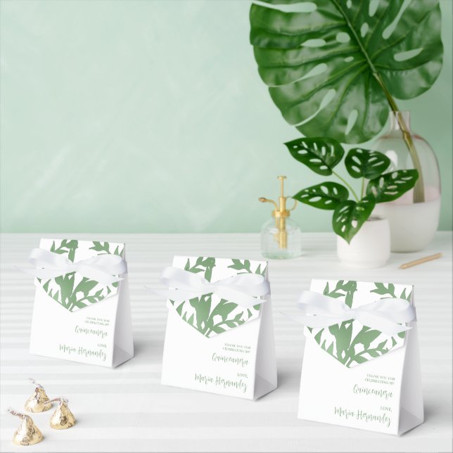 Elegant Greenery Quinceañera Favor Box (Multiple)