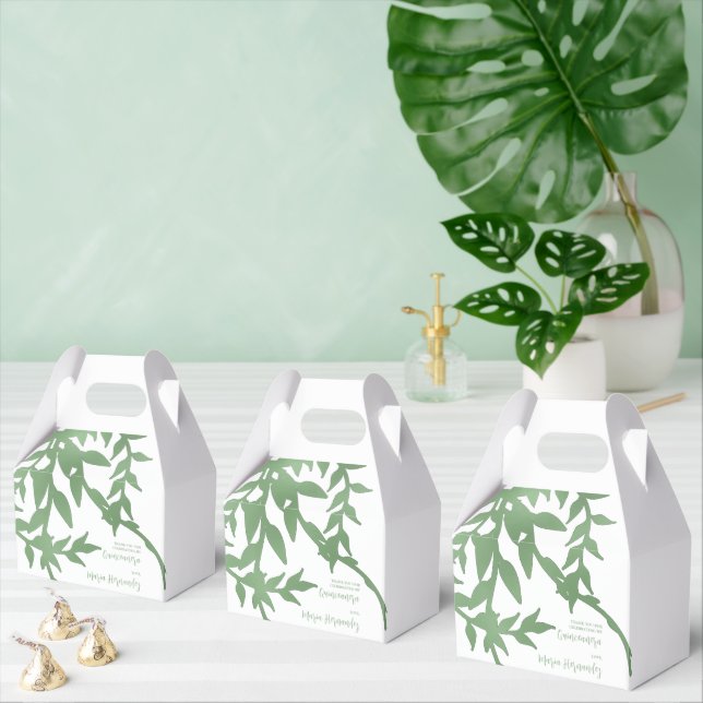 Elegant Greenery Quinceañera Favor Box (Multiple)