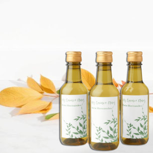 Elegant Greenery Quinceañera Wine Label