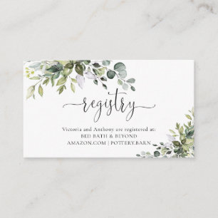Elegant Greenery Registry Enclosure Card