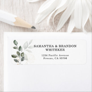 Elegant Greenery Return Address Label