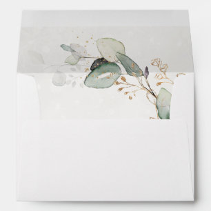 Elegant Greenery Rustic Eucalyptus Floral White Envelope