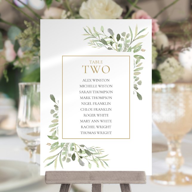 Elegant Greenery Table Number 2 Seating Chart (Elegant Greenery Table Number 2 Seating Chart)