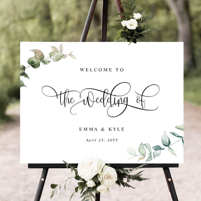 Elegant Greenery "The Wedding Of" Welcome Sign (Creator Uploaded)