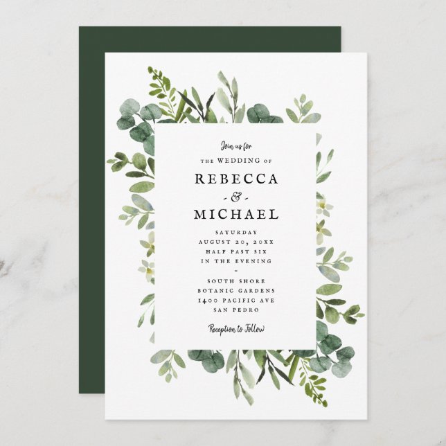Elegant Greenery Wedding (Front/Back)