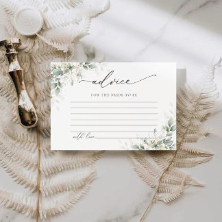 Elegant Greenery Wedding Advice Enclosure Card