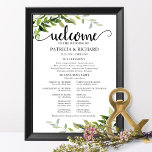 Elegant Greenery Wedding Ceremony Program Poster<br><div class="desc">A simple chic greenery wedding ceremony order of service sign. Easy to personalize with your details and add your own background colour. Please feel free to contact me if you have any special requests. PLEASE NOTE: For assistance on orders,  shipping,  product information,  etc.,  contact Zazzle Customer Care directly https://help.zazzle.com/hc/en-us/articles/221463567-How-Do-I-Contact-Zazzle-Customer-Support-.</div>