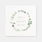 Elegant Greenery Wedding Cocktail Paper Napkins