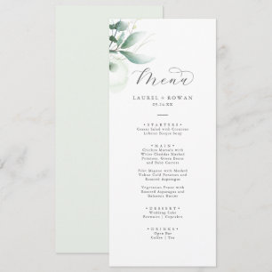 Elegant Greenery Wedding Dinner Menu