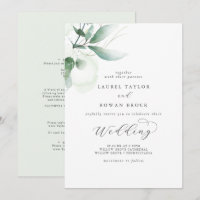 Elegant Greenery Wedding Invitation